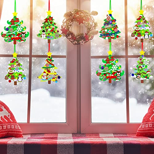 24 Sets Christmas Tree Ornaments DIY Craft Kits Foam Stickers Y493