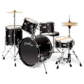 5-Piece Full Size Adult Drum Set with Brass Cymbals Chrome Hardware Black Q63272