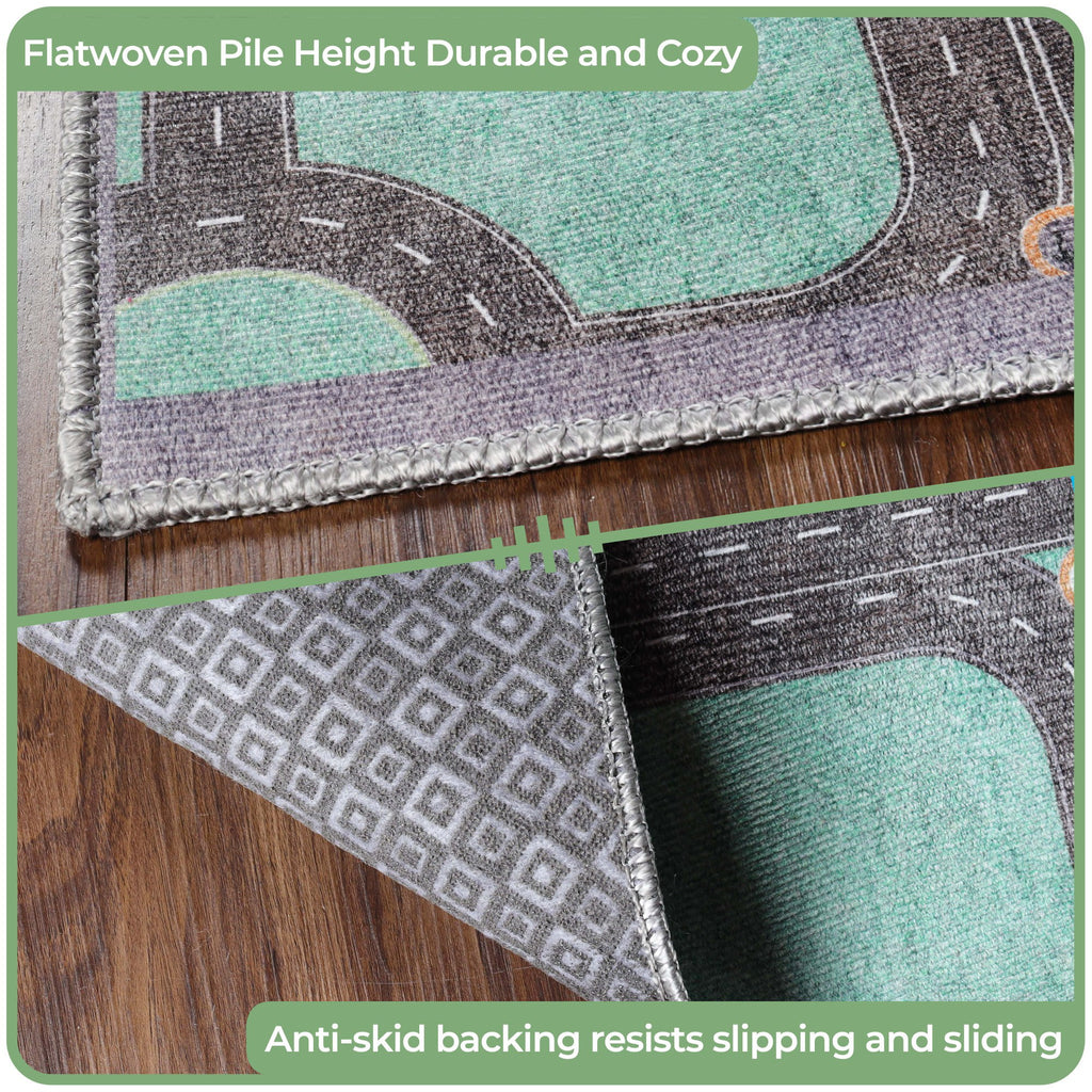 Pine Green 8' x 10' Kids Indoor Area Rug Z9935