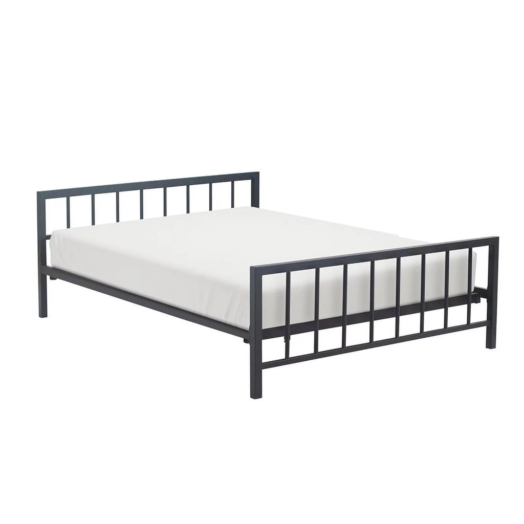 Modern Metal Platform King Bed in Black F9853