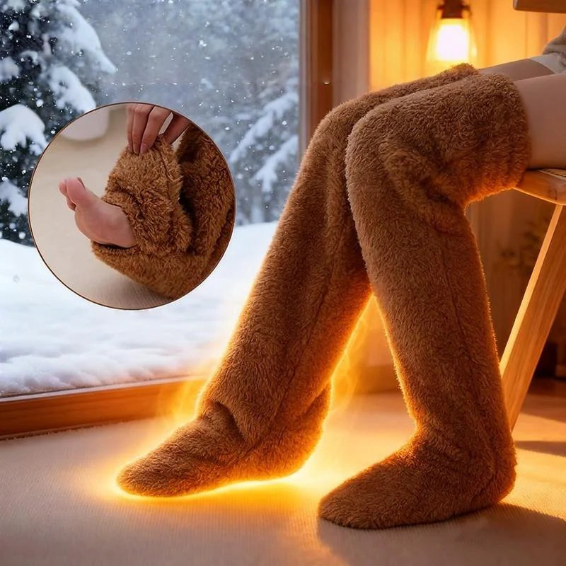 High Fuzzy Long Socks U7853