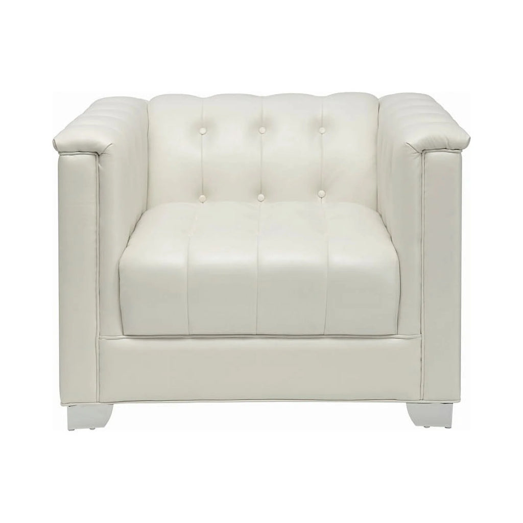 White 3-Piece Tufted Faux Leather Sofa Set L4728