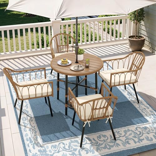 4 Pieces Outdoor Wicker Sectional Sofa Set with Cushions and Side Table L20479