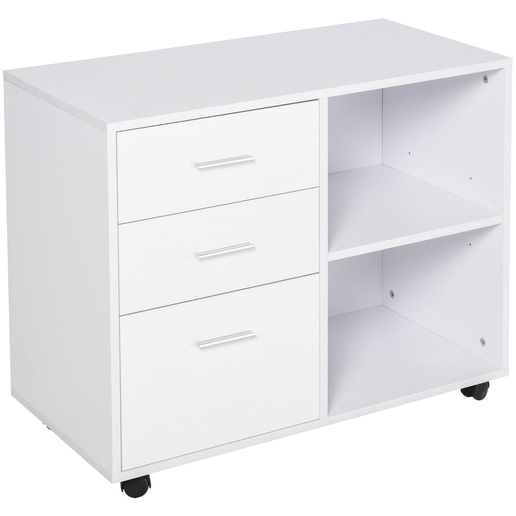 White 3-Drawer Wooden File Cabinet V9449