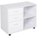 White 3-Drawer Wooden File Cabinet V9449