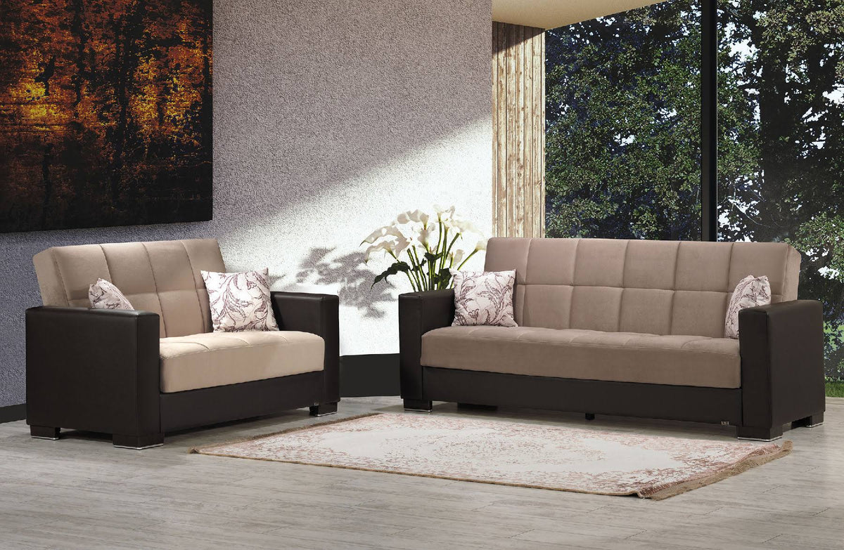 Sand Brown Microfiber Sofa S376957
