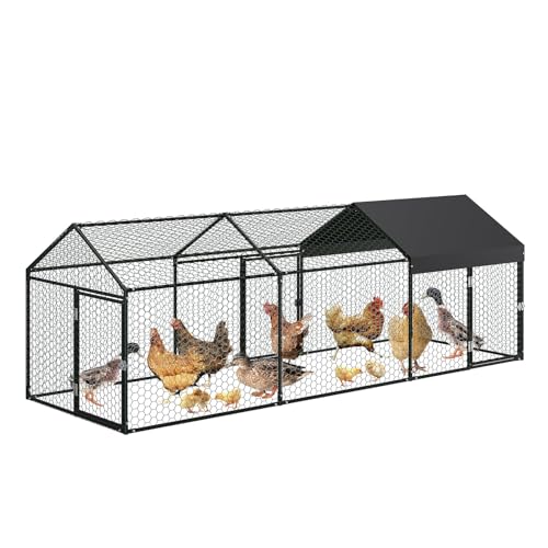 Large Metal Chicken Coop with Cover U173655