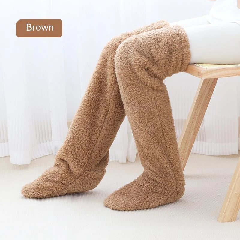 High Fuzzy Long Socks U7853