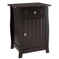 Coffee Nightstand with Drawer & Storage Cabinet S4604