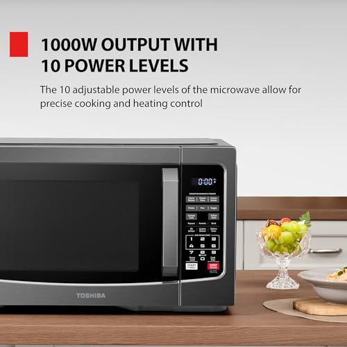 1000W 1.2 Cu Ft Black Countertop Microwave Oven J686