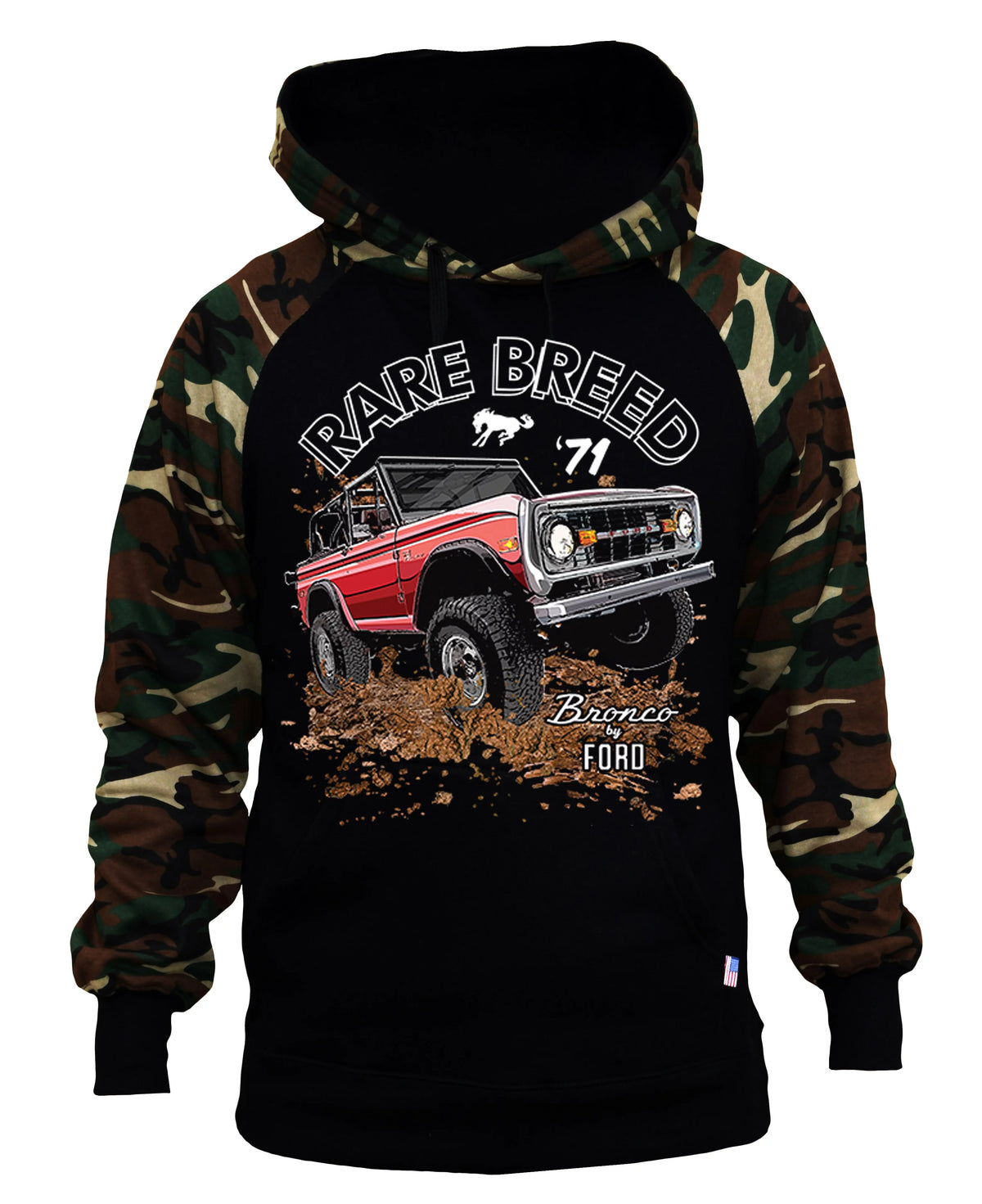 Black Camo Raglan Hoodie Q133