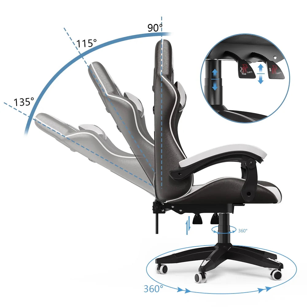 Red Ergonomic High-Back Gaming Chair with Lumbar Support T352