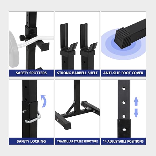 Adjustable Steel Squat Rack Pair 40''-66'' 550lbs X359141