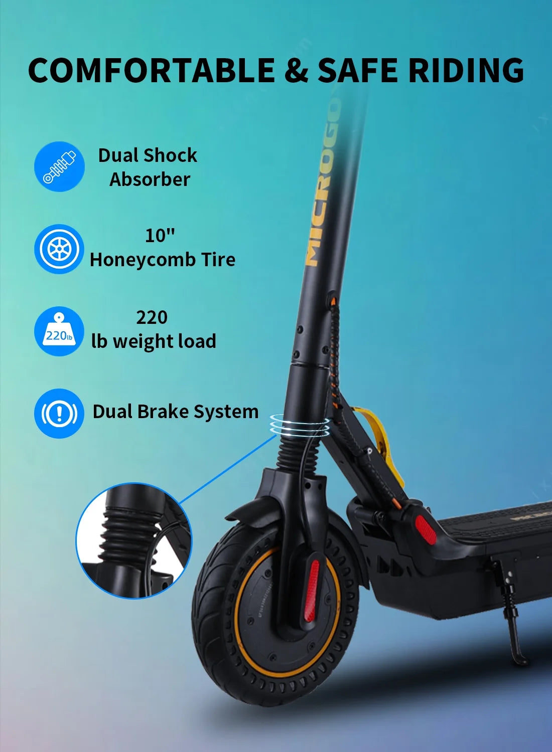 500W Motor 10 Honeycomb Tires Foldable Electric Scooter J868650