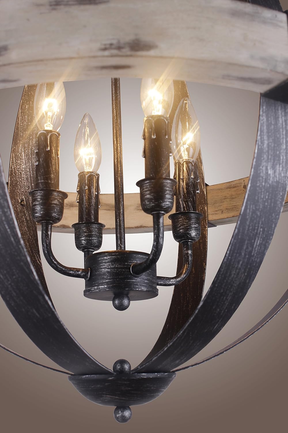 Black Wrought Iron 4 Light Chandelier R82874