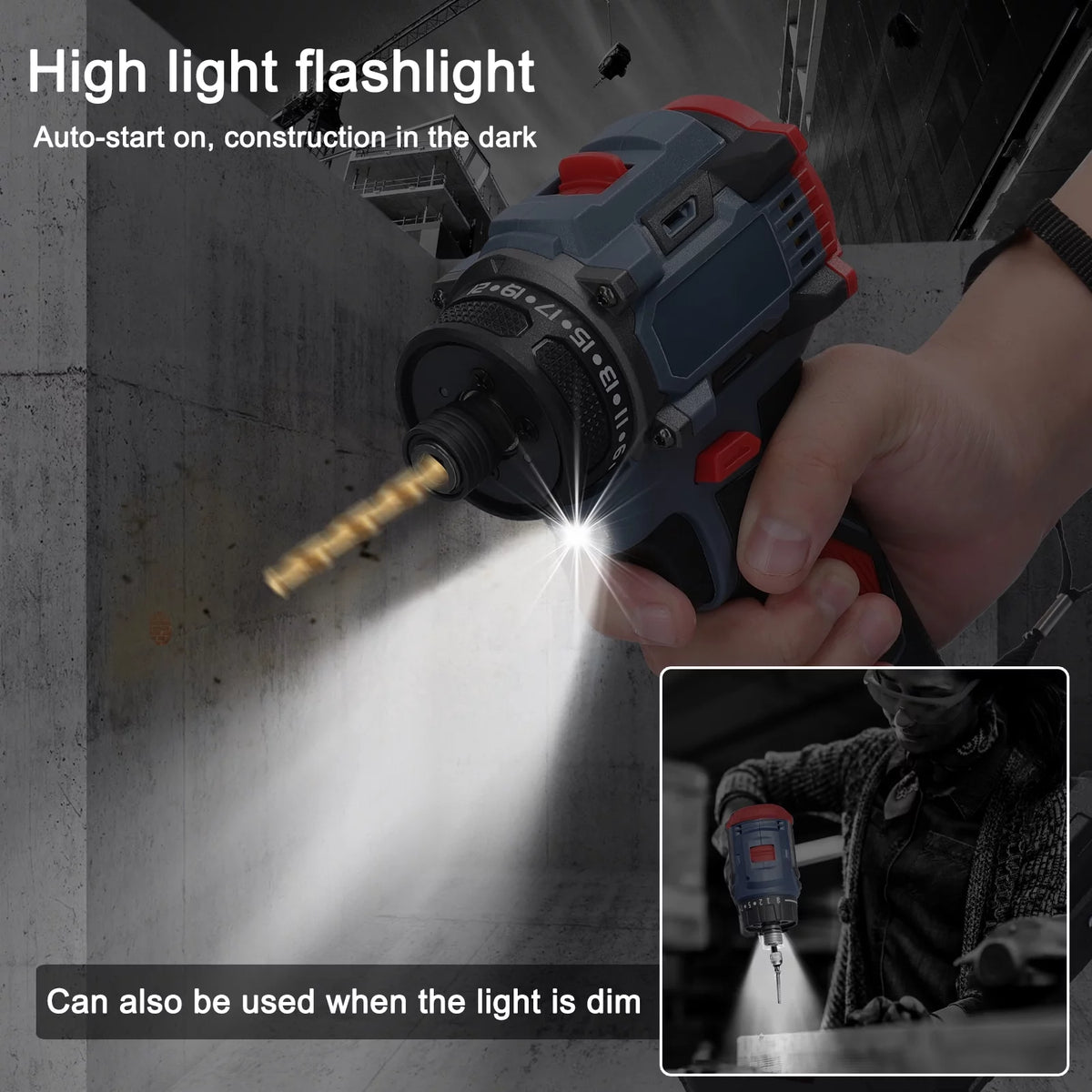 21V Brushless Motor Electric Screwdriver 55Nm Torque T163