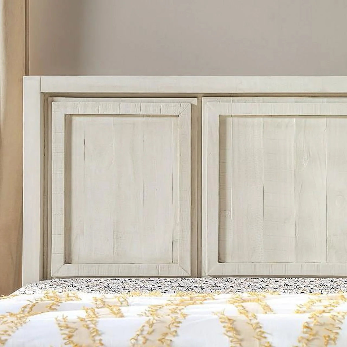 Ivory Solid Wood Queen Bed Z985