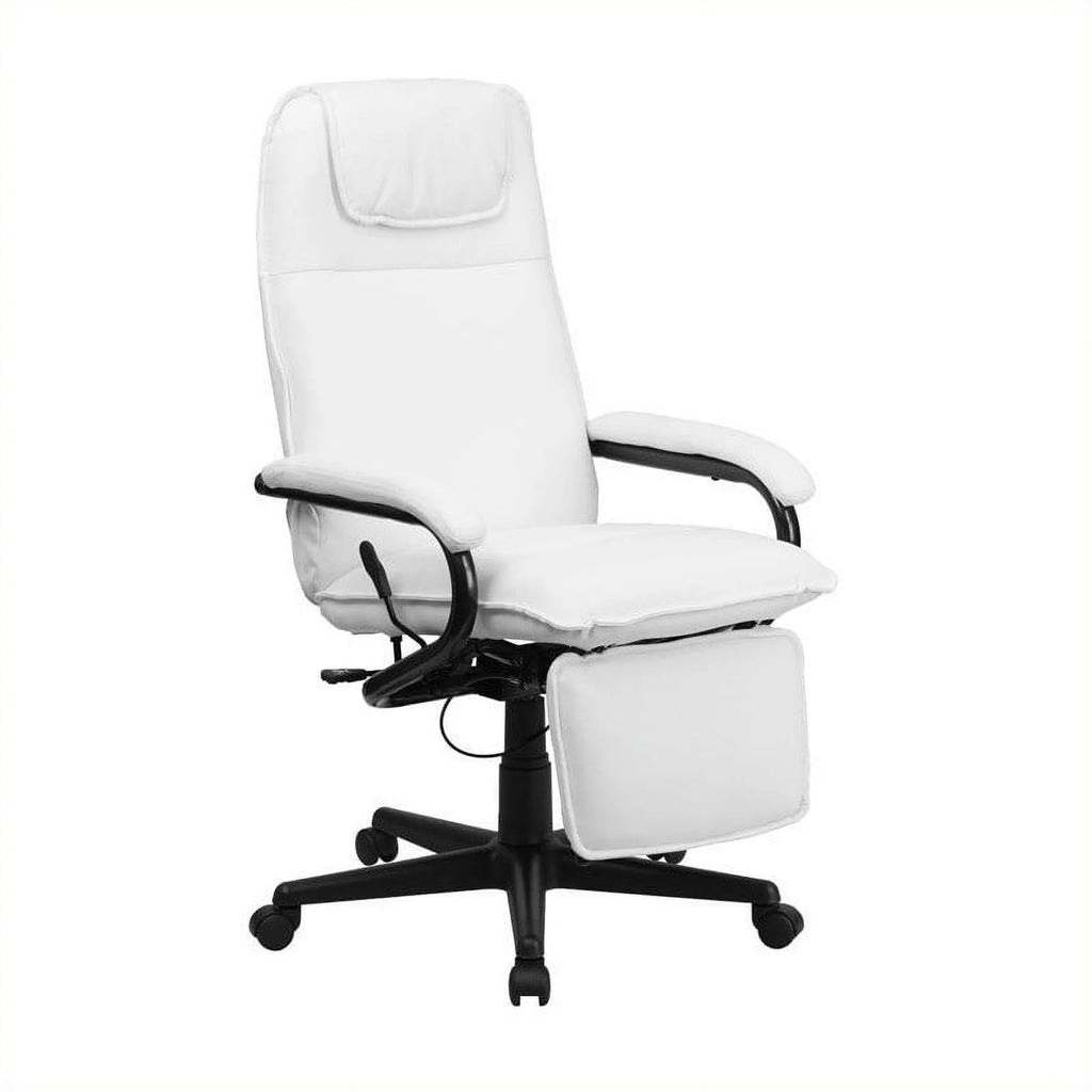 White Leather Reclining Office Chair H145