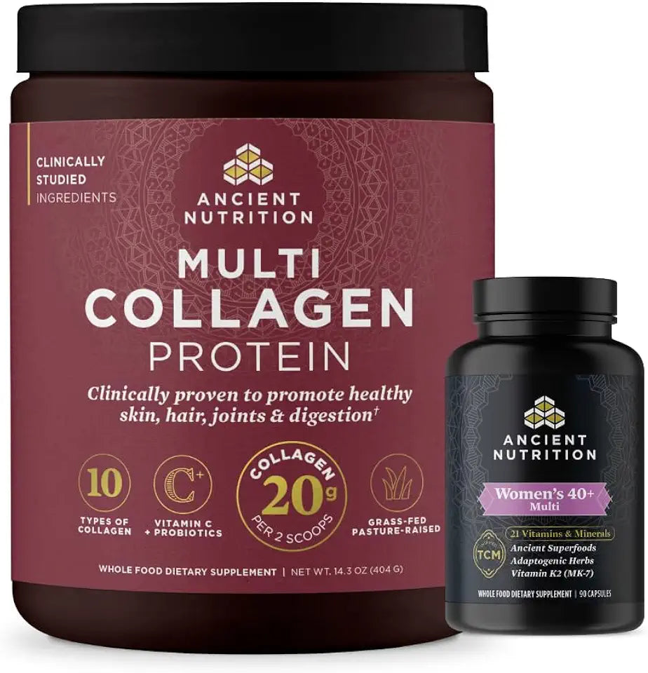 Women's Multivitamin 40+ Once Daily, 30 Count + Multi Collagen Protein Powder, Unflavored O1921
