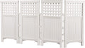 White 4 Panel Freestanding Steel Resin Outdoor Screen H75477