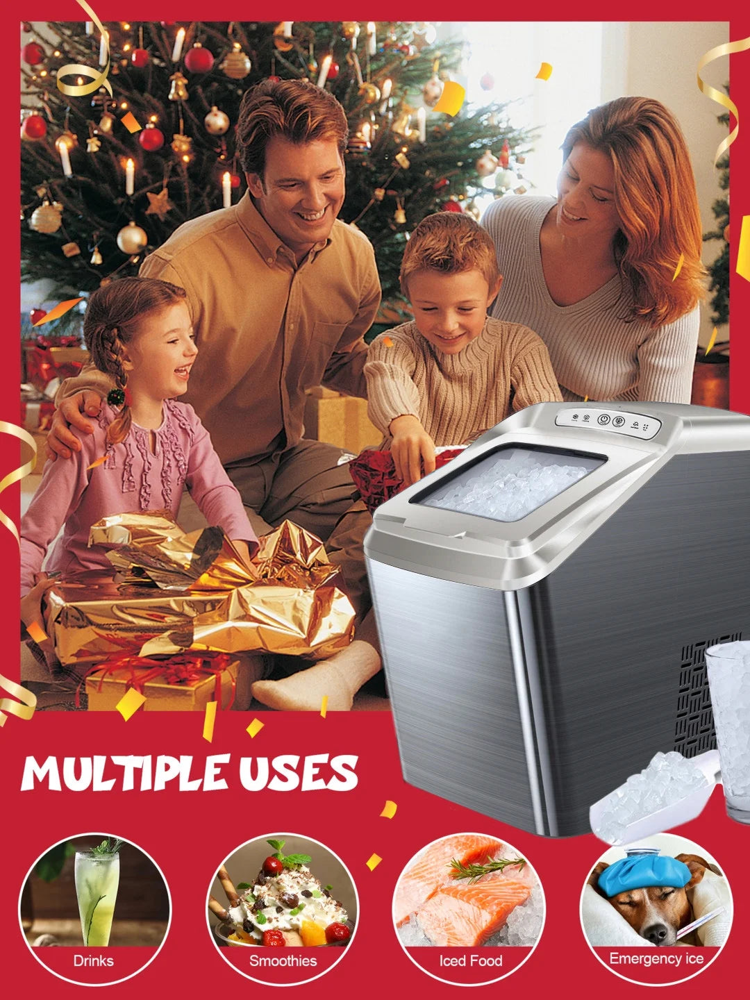 Countertop Stainless Steel Nugget Ice Maker P895