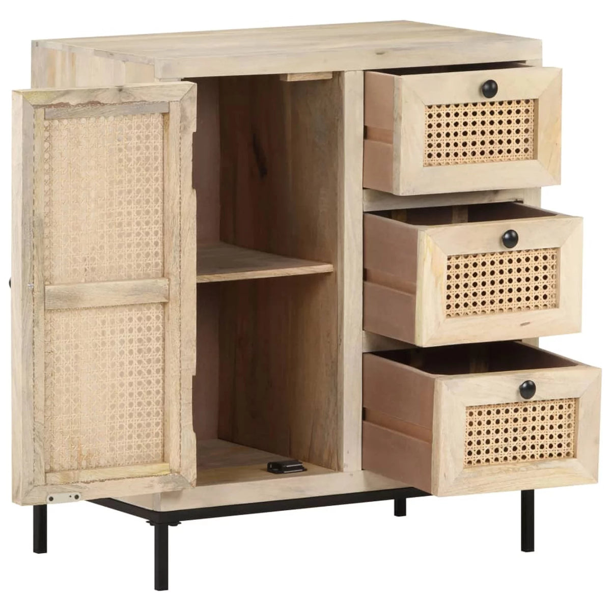 Solid Mango Wood and Natural Cane Sideboard H479600