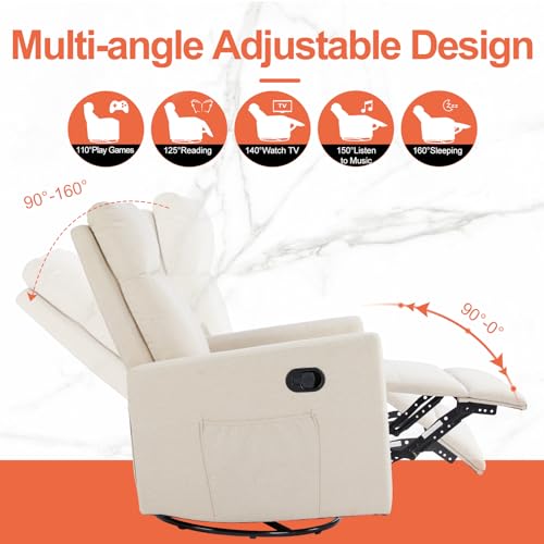 Light Grey Massage Recliner Chair with Lumbar Support B1263