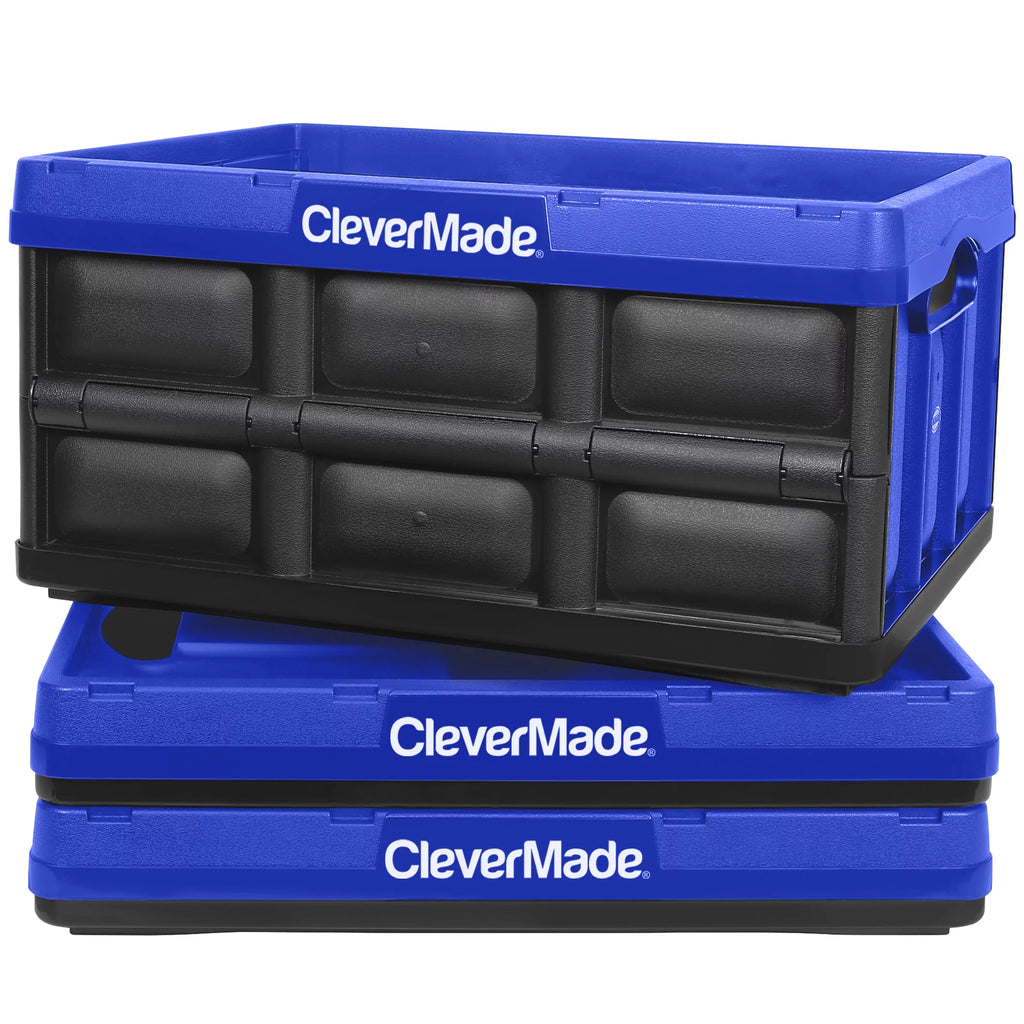 Collapsible Storage Bin 32L Royal Blue 3 Pack M706