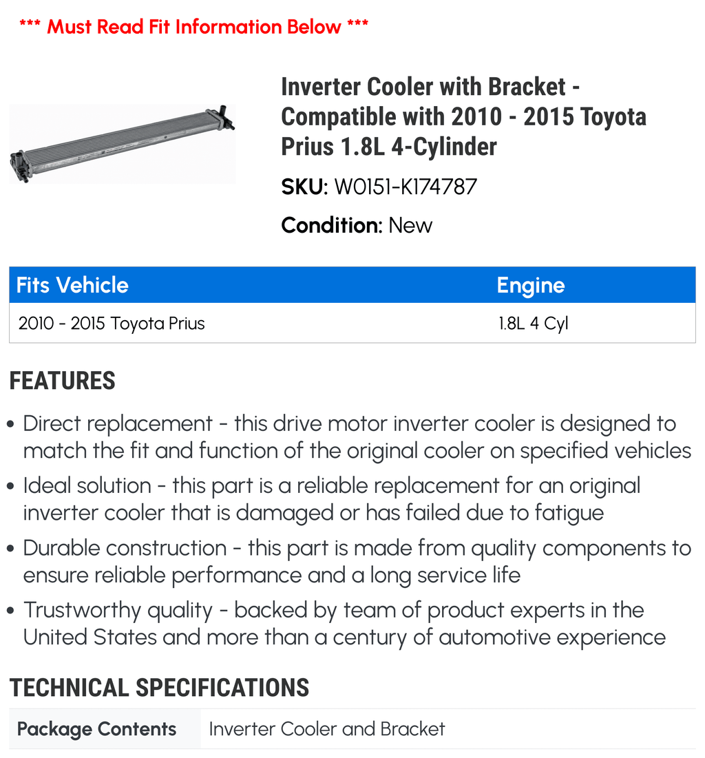 Inverter Cooler with Bracket Y936