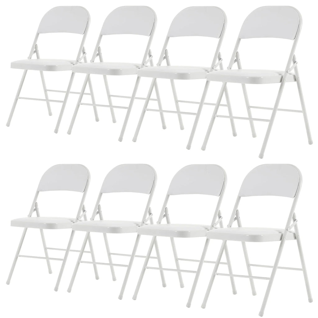 6 Pack Black Folding Chairs Cushioned Padded Seat Metal Frame P496746