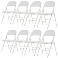 6 Pack Black Folding Chairs Cushioned Padded Seat Metal Frame P496746