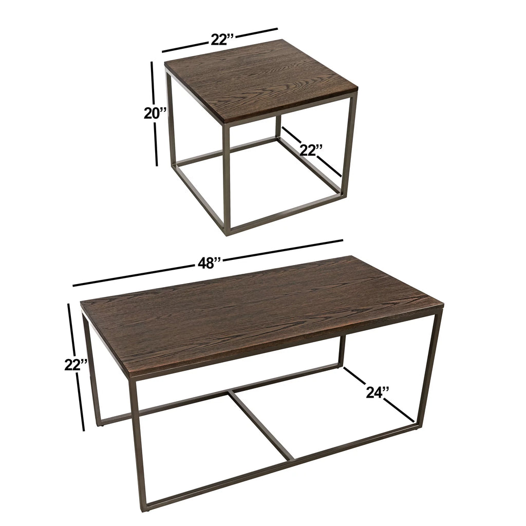 Brown Set of 3 Nesting Coffee Table C2643