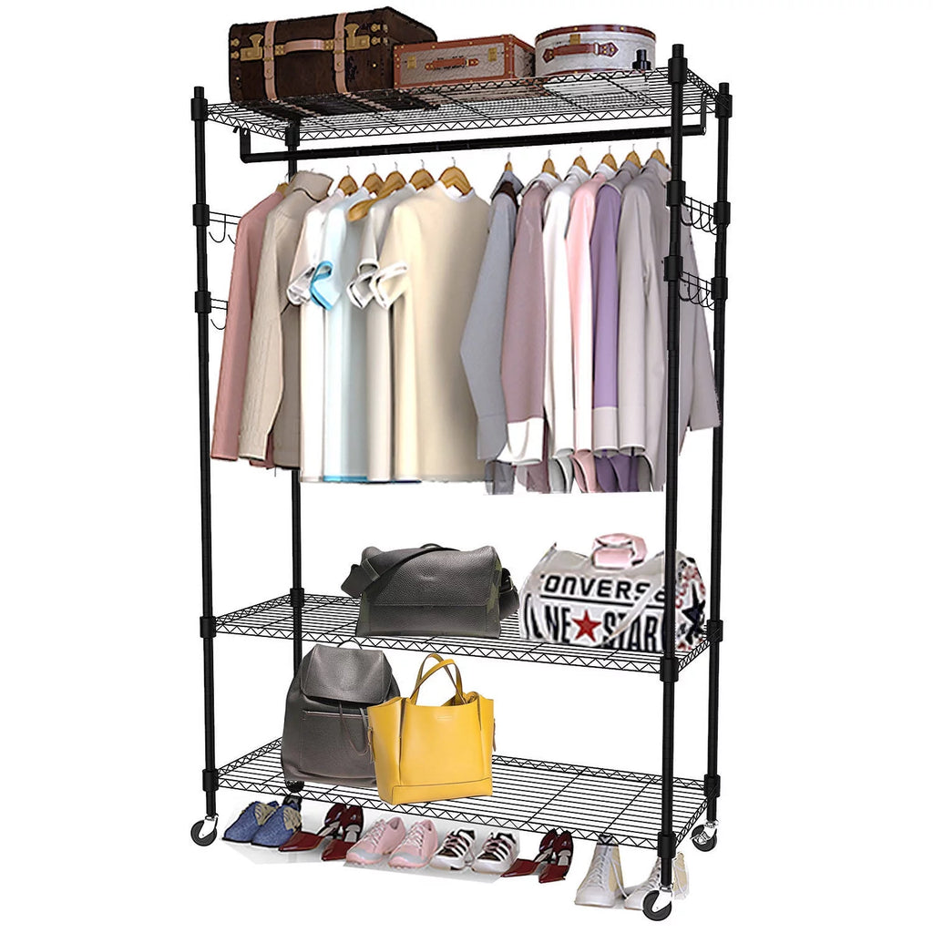 Heavy Duty Clothing Garment Rack with Shelves J551