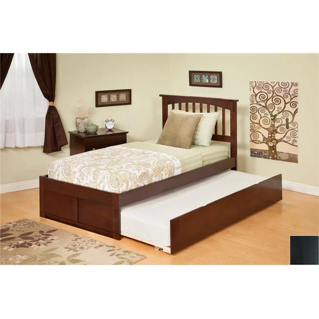 Twin Bed with Flat Panel Footboard and Trundle N50832
