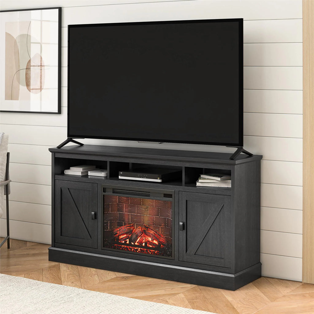 Black Oak Electric Fireplace TV Stand C9483