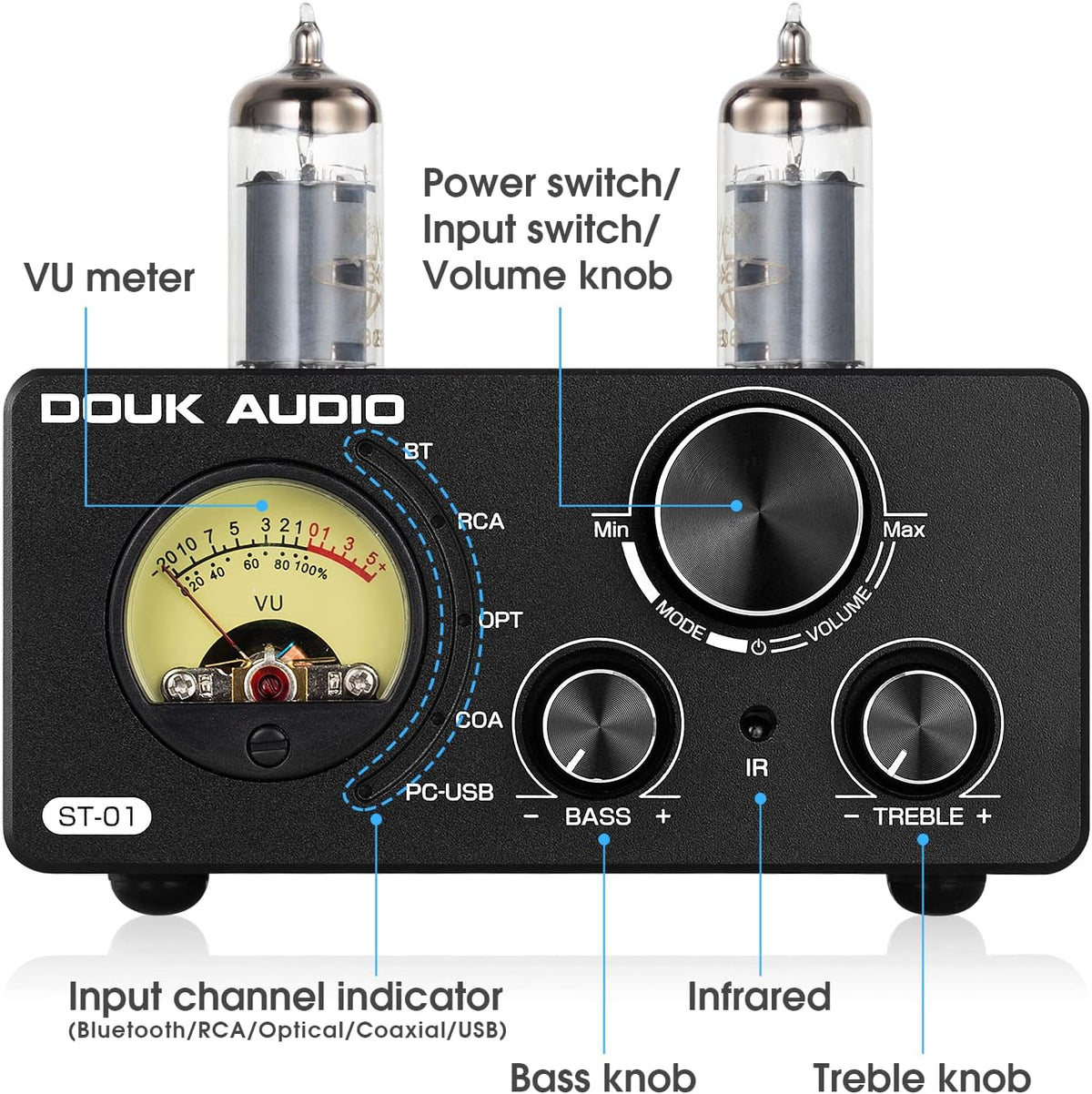 200W HiFi Bluetooth Vacuum Tube Amplifier E46924