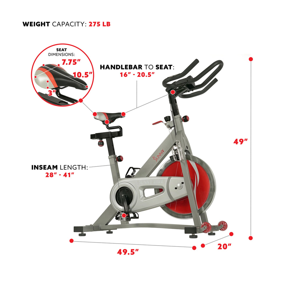 Stationary Belt Drive Indoor Cycling Exercise Bike with 40 lb Flywheel X22822