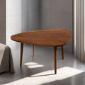 Handmade Light Walnut Drop Shaped Wood Coffee Table V30946