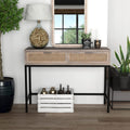 Rustic Console Table with 2 Drawers Natural Finish Y516449