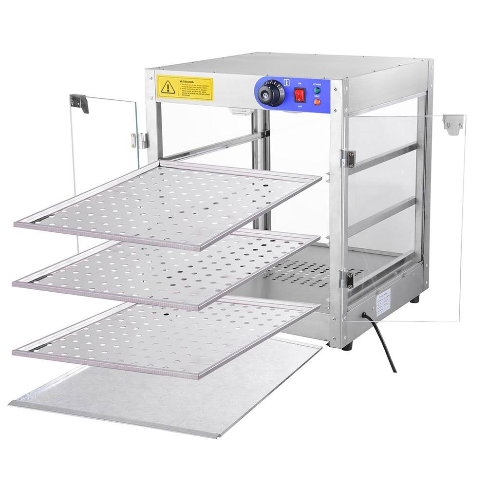3-Tier Commercial Countertop Food Pizza Warmer 750W Pastry Display Case Q407