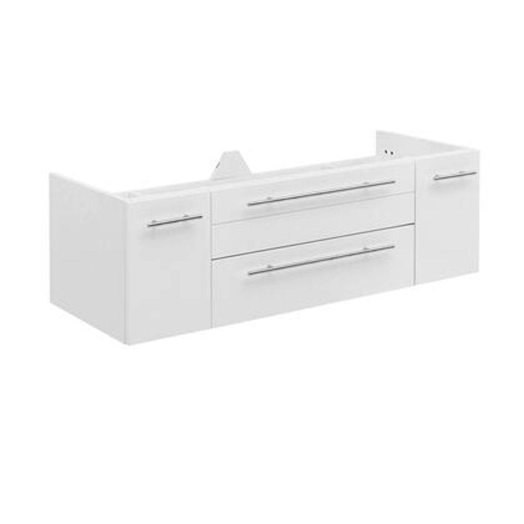 White 48x22 Wall Hung Double Undermount Sink Bathroom Cabinet W972
