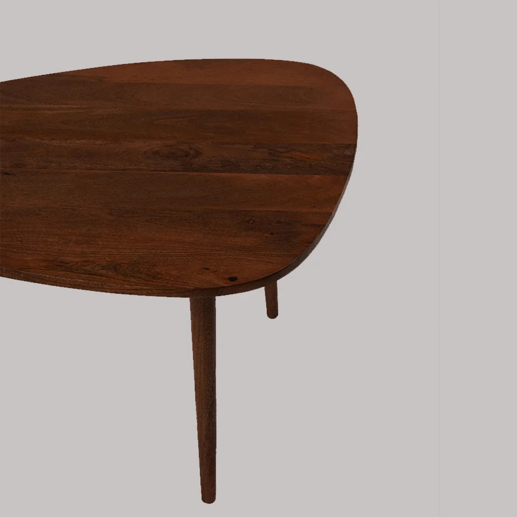 Handmade Light Walnut Drop Shaped Wood Coffee Table V30946