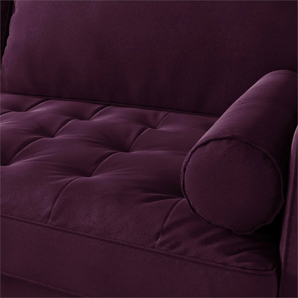 Purple Velvet Upholstered Loveseat Y394132