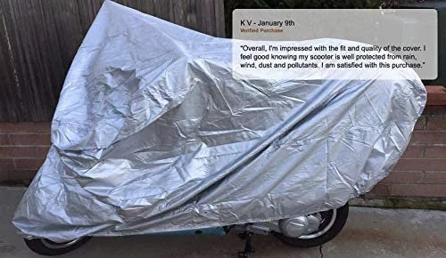 Weatherproof Motorcycle Cover with Securing Straps and Storage Bag O189515