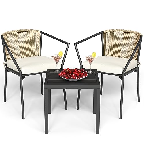 4 Pieces Outdoor Wicker Sectional Sofa Set with Cushions and Side Table L20479