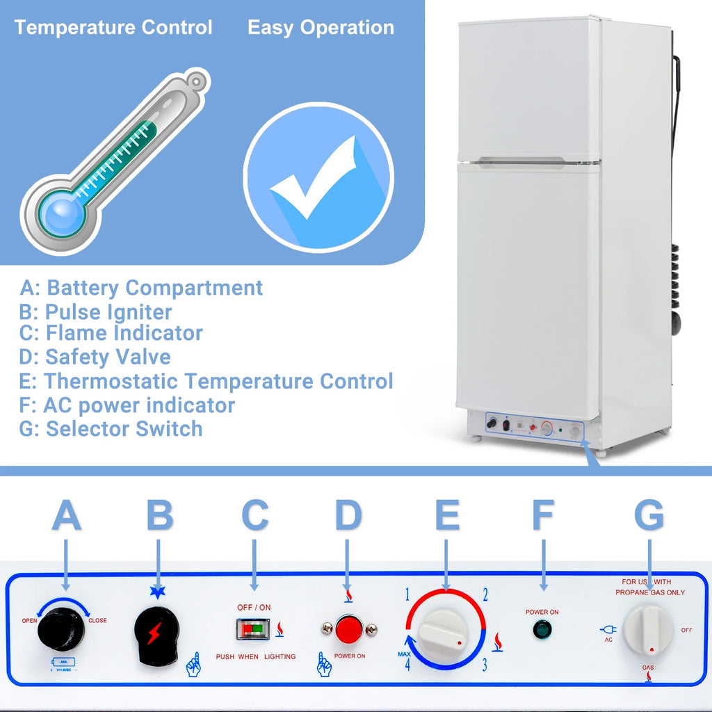 9.4 Cu ft Propane Refrigerator AC 110V O17341