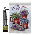 13 x 18.5 in. Welcome Succa Decorative Double Sided Garden Flag Set with Banner Pole C572197
