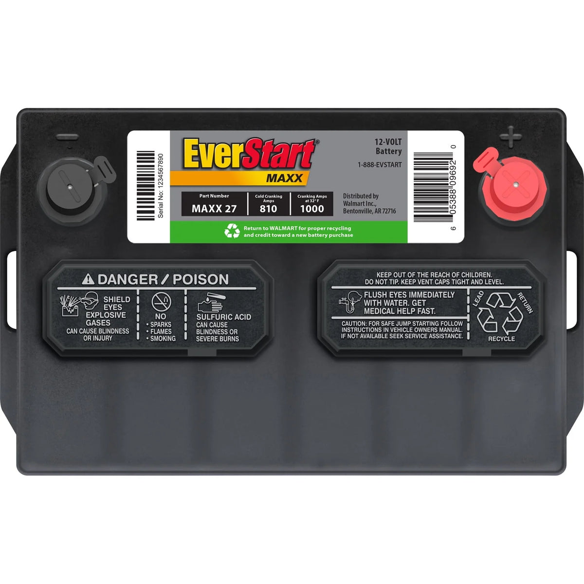 Lead Acid Automotive Battery Group Size 27 12 Volt 830 CCA Q364