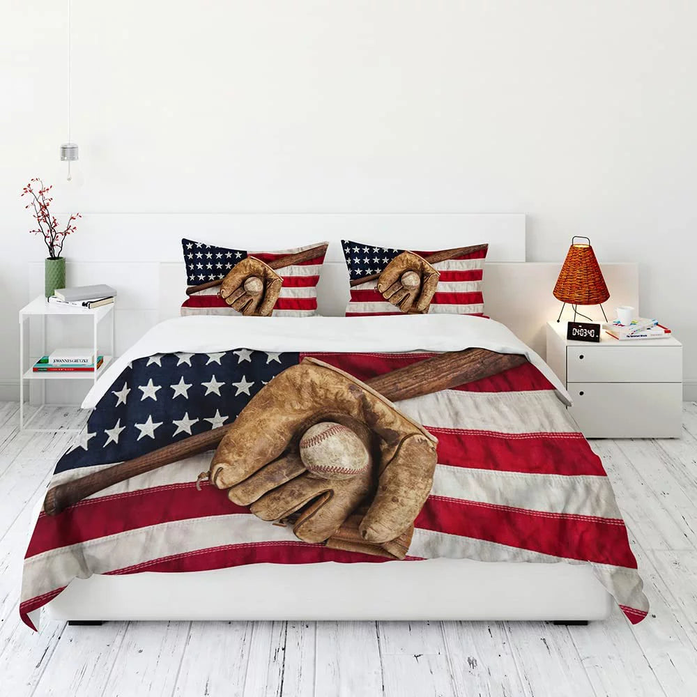 Full Size 3 Piece Baseball Bedding Sets M94186