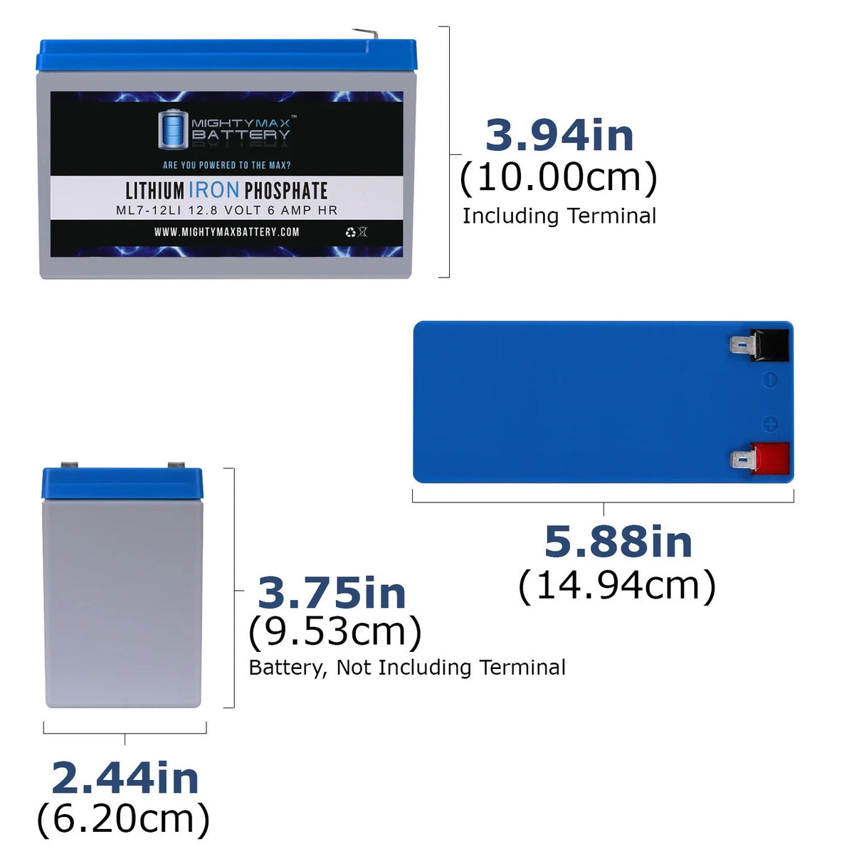 12V 7AH Lithium Replacement Battery 4 Pack R97470